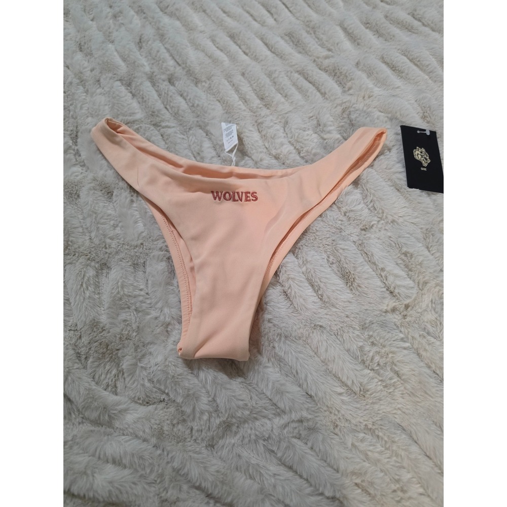 Darc Sport She Wolves Bikini Bottom Coral Peach High Cut Small 105 of 500 NWT